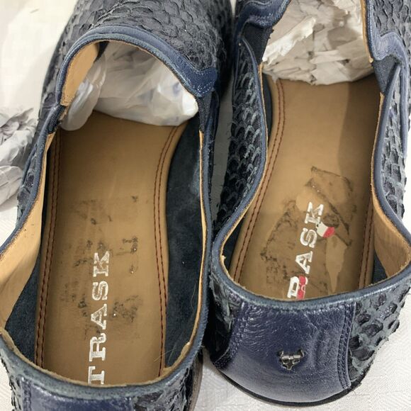 Trask Ali Loafers Flats Navy Snake Skin Womens 9 - Picture 5 of 7